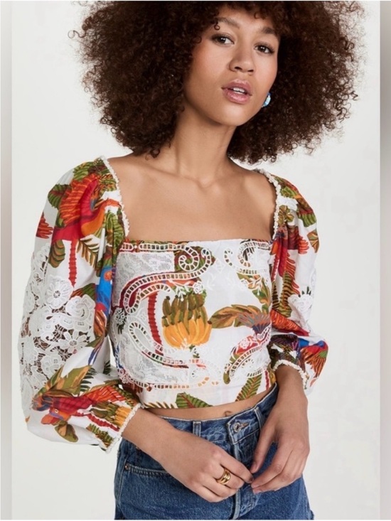 FARM Rio Tops - Farm Rio Forest Birds Blouse